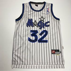 Vintage Nike Orlando Magic Shaquille O'Neal White Basketball Jersey Size Large